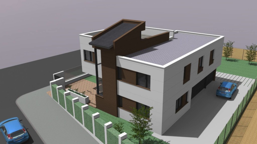 Render vivienda 2. Albalate de Cinca. Brualla-Alcaraz. Arquitectos.
