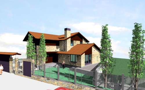 Vivienda unifamiliar aislada con garaje. Boltaña. Huesca. Arquitectos. Brualla Alcaraz. 1